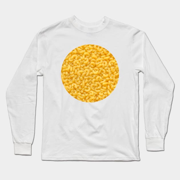 Macaroni Pasta Elbow Noodles Food Photograph Circle Long Sleeve T-Shirt by love-fi